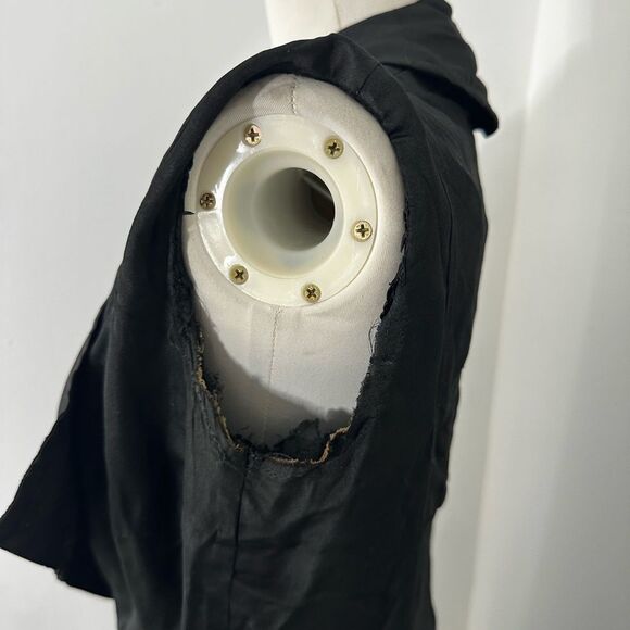 Antique Mourning Era Edwardian Black Duster Overcoat - Picture 10 of 13